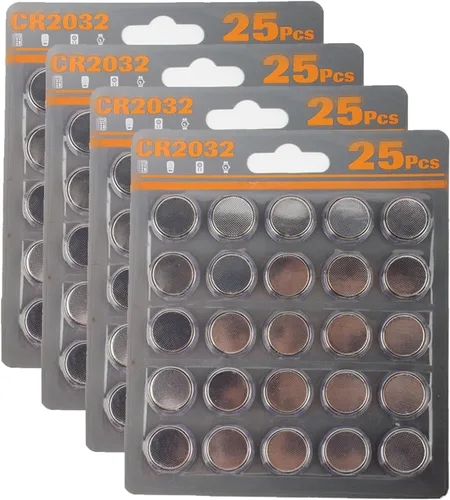 Miniatura 2 de 200pcs 2032 Batería, CR2032 batería de litio 3V moneda, CR2032 3V batería para llavero, batería de litio CR2032