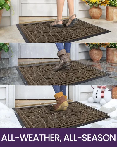 Miniatura 4 de DEXI - Felpudo para puerta exterior, alfombra de entrada de perfil bajo y resistente antideslizante para el recibidor, alfombras de bienvenida que