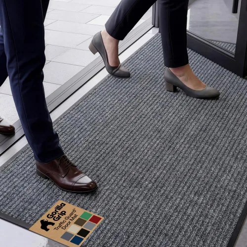 Miniatura 21 de GORILLA GRIP Tapete impermeable para puerta de protección de tráfico, tapetes de entrada resistentes, respaldo fuerte, alfombras comerciales