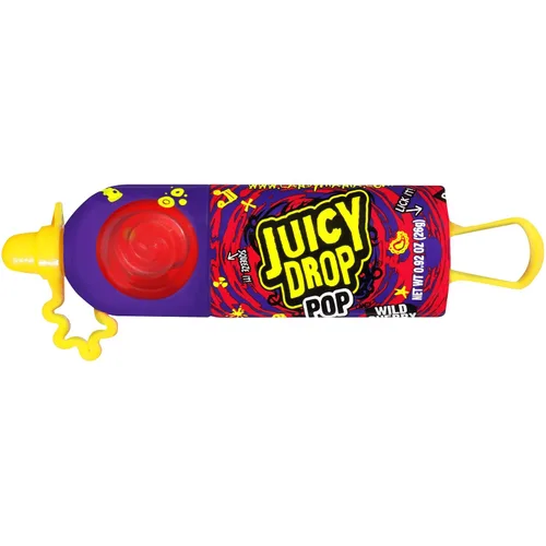 Miniatura 7 de Juicy Drop Paletas de caramelo ácido, 9 unidades de paletas dulces con gel agrio en varios sabores afrutados, tamaño completo, paquete variado