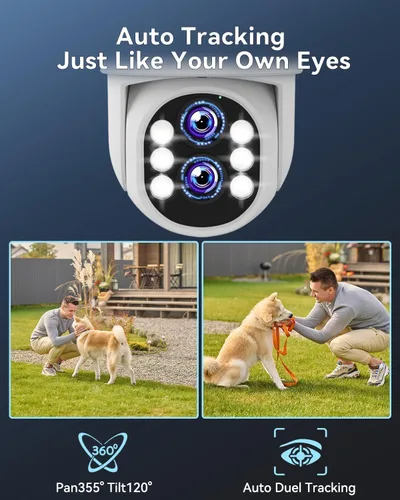 Miniatura 4 de Sistema de cámara de seguridad inalámbrica para exteriores: lente dual 6MP 10X Zoom híbrido Auto-Track PTZ 4PCS 4K 10CH DVR con 1TB HDD