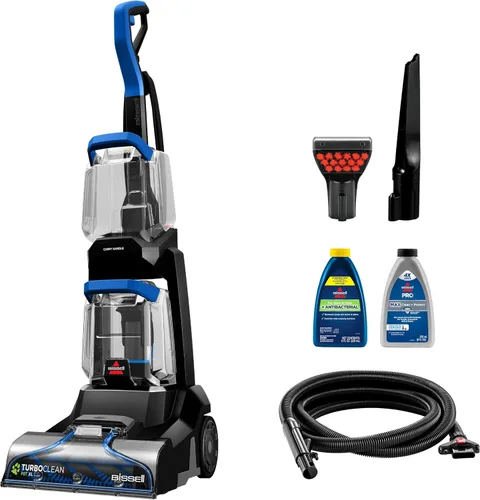 BISSELL TurboClean Pet XL Limpiador Vertical de Alfombras, Herramienta para Manchas Difíciles de Tapicería y Fórmula Incluidas, 3746