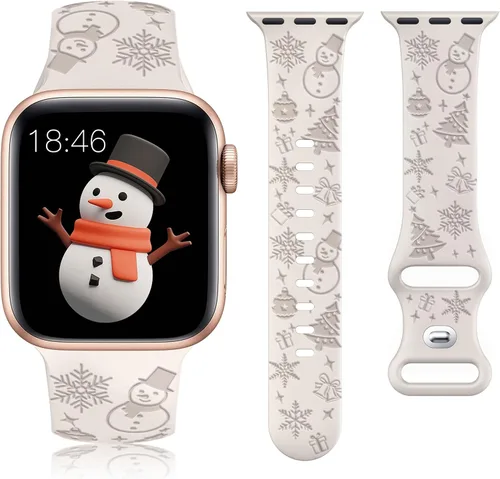 Miniatura 11 de W-RARA Correa grabada de Halloween compatible con Apple Watch Band de 1.496 in 1.575 in 1.614 in 1.654 in 1.732 in 1.772 in 1.929 in para mujeres
