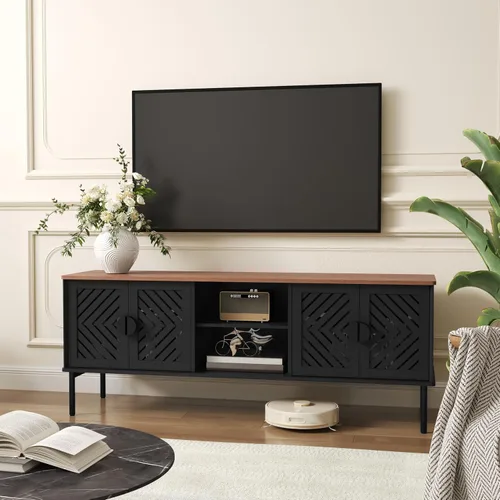 Miniatura 6 de ARTPOWER Soportes de TV modernos de 63 pulgadas para sala de estar, centro de entretenimiento largo con almacenamiento, consola de TV para TV de 55