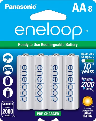 Miniatura 5 de Panasonic BK-4HCCA8BA Eneloop pro AAA Baterías recargables precargadas Ni-MH de alta capacidad, paquete de 8 y baterías recargables precargadas