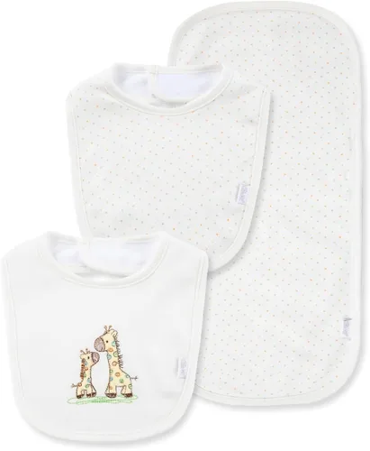 Miniatura 11 de Little Me Clothes for Baby Boys’ and Girls’ 2 Bibs and 1 Burp Cloth Set, Soft Cotton Feeding Essentials with Velcro Closures