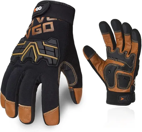 Miniatura 9 de Vgo Guantes de trabajo para hombre, guantes mecánicos, resistentes, guantes de vibración (SL8777/SL7721)
