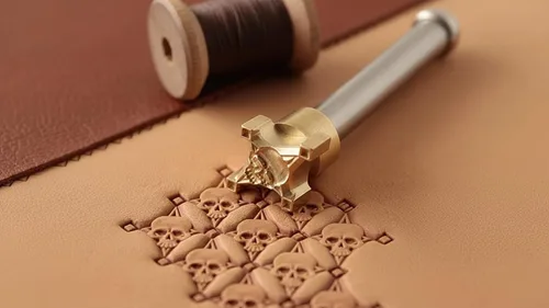 Miniatura 3 de DandS ltd Herramienta de sello de cuero, Escala de Dragón, herramienta profesional de acero para artesanía de cuero, grabado en relieve, tallado