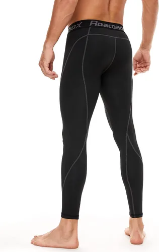 Miniatura 2 de Roadbox - Paquete de 1, 2 o 3 pantalones de compresión para hombre con capa base atlética, leggings ajustados para correr, yoga y baloncesto