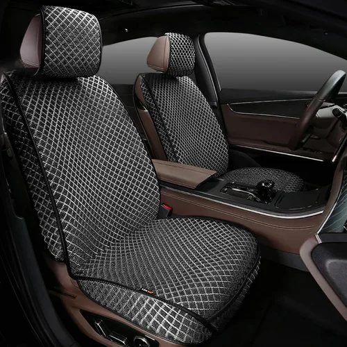 Miniatura 8 de Fundas de asiento de automóvil de cobertura completa, tela transpirable con patrón de diamante 3D de alta calidad, protectores de asiento