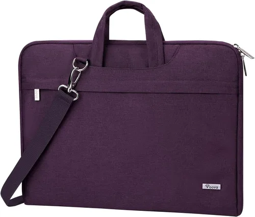 Miniatura 15 de Voova - Bolso de hombro para laptop de 14, 15, 15.6, 17, y 17.3 pulgadas, funda de transporte, maletín cruzado con correa Negro