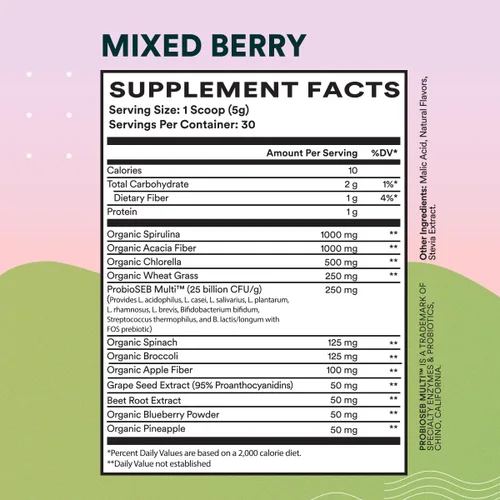 Miniatura 10 de Cira Daily Greens - Polvo de superalimento de espirulina orgánica endulzado naturalmente con ingredientes ricos en antioxidantes para deshinchazón