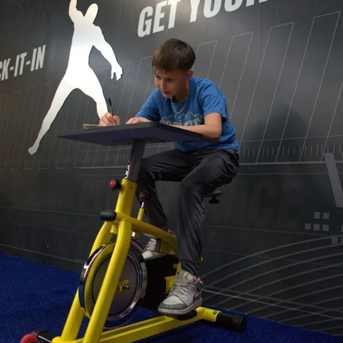 Miniatura 4 de Bicicleta estática para interiores para niños, bicicleta giratoria para niños, perfecta para el hogar o el aula, transmisión silenciosa para Amarillo