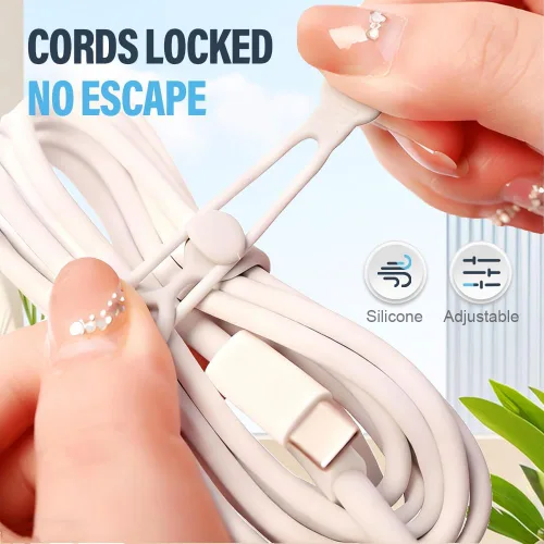 Miniatura 2 de Organizador de cables de datos, organizadores de auriculares de silicona multiusos actualizados 2025, organizadores de gestión de cables