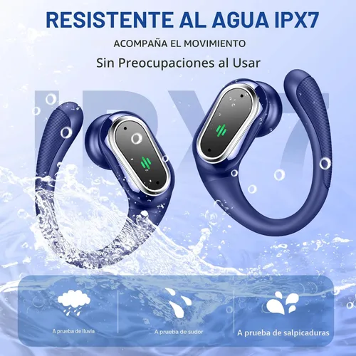 Miniatura 7 de Auriculares inalámbricos, auriculares Bluetooth 5.4 2026 deportivos, 50 horas estéreo de alta fidelidad con graves profundos con micrófono ENC