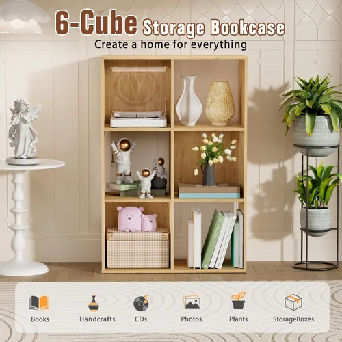 Miniatura 5 de Organizador de almacenamiento con panel trasero cerrado, estantes de madera de 13.5 pulgadas para cubículos, resistente, estantería para sala