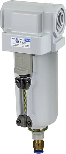 PneumaticPlus SAF400-N04BD-MEP Filtro de aire comprimido 1/2" NPT, elemento de 10 micrones, cuenco de metal, drenaje automático, soporte incluido