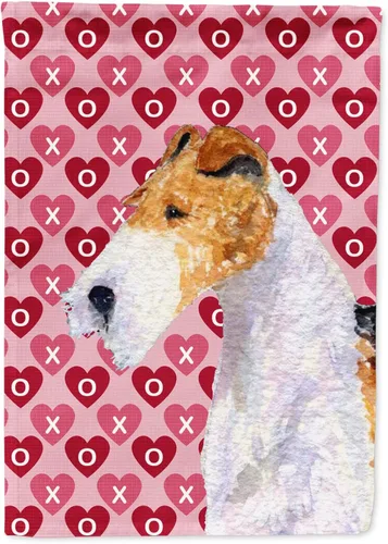 Miniatura 128 de Caroline's Treasures SS4484GF Bandera de jardín con diseño de bulldog inglés y corazones para el Día de San Valentín, bandera decorativa para patio