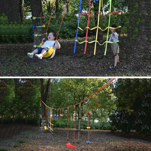 Miniatura 6 de Carrera de obstáculos para niños, juego de 13 piezas de carrera de obstáculos de guerrero para niños, equipo de entrenamiento al aire libre, kit