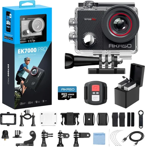 Miniatura 10 de Cámara de acción AKASO EK7000 Pro 4K con pantalla táctil EIS, ángulo de visión ajustable de 40m, cámara resistente al agua, cámara con mando a