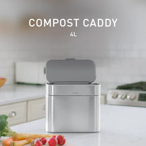 Miniatura 2 de simplehuman Contenedor de compost, contenedor desmontable y de encimera, 4 litros / 1.06 galones, acero inoxidable cepillado
