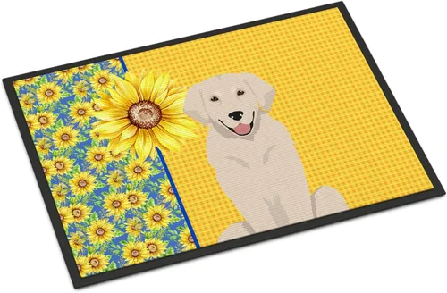 Miniatura 105 de Caroline's Treasures WDK5313MAT Airedale Terrier - Tapete para puerta delantera de 18 x 27 pulgadas, diseño de girasoles de verano, para entrada