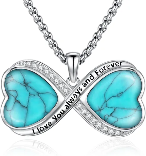 Miniatura 126 de Joyas de turquesa para mujeres y hombres de plata de ley 925 con colgante de urna para cenizas, collar con medallón de imagen, martillo de Thor