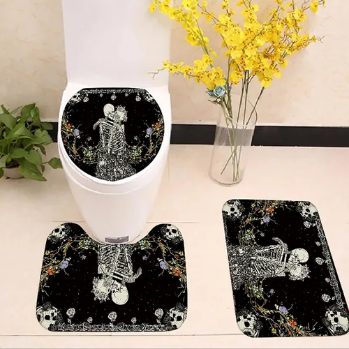Miniatura 3 de NEWSUYAA Juego de cortinas de ducha con alfombras antideslizantes y tapetes de baño, cortinas de bañera con 12 ganchos, decoración de baño