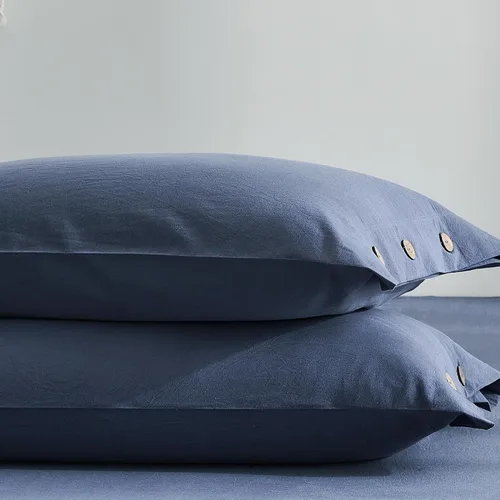 Miniatura 27 de JELLYMONI Juego de 2 fundas de almohada de algodón tamaño King de 20 x 36 pulgadas, color blanco crema, 100% algodón lavado, suave y transpirable