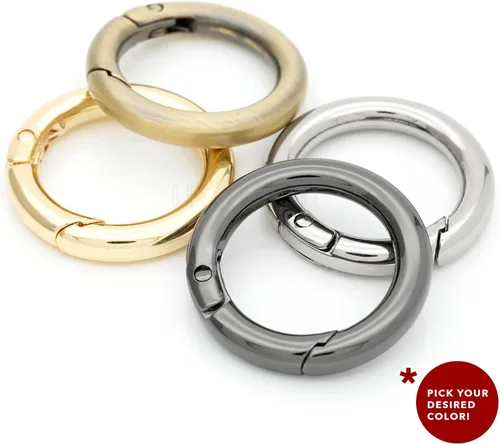Miniatura 6 de CRAFTMEMORE 2 unids 1 1/2 pulgadas O Rings Snap Clip Spring Opening O-Ring Mosquetón Llavero Cierre redondo Hebilla Monedero Hardware SCOS (dorado)