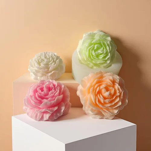 Miniatura 2 de 2 moldes de silicona para velas de flores de peonía y rosas para velas, jabón, resina y arcilla