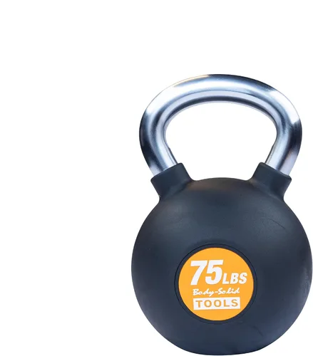 Miniatura 7 de Body-Solid Tools (KBZ) - Pesas rusas de hierro fundido de 5, 10, 15, 20 libras a 80 libras con peso de color recubierto de goma y mango