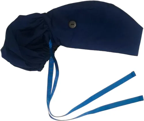 Miniatura 6 de Gorra médica con interior sedoso, gorro de algodón con banda para el sudor y botones, cola de caballo ajustable