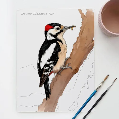 Miniatura 4 de RGBMIX 12 hojas de libro de papel de acuarela de pájaros, 6 x 8 pulgadas, papel para acuarela, artes, almohadilla para colorear al agua, pintura