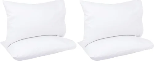 Miniatura 8 de Amazon Basics Juego de 2 fundas de almohada de 400 hilos, 100 % algodón, suaves, tejido satinado, resistentes a las arrugas, tamaño estándar, 20 x