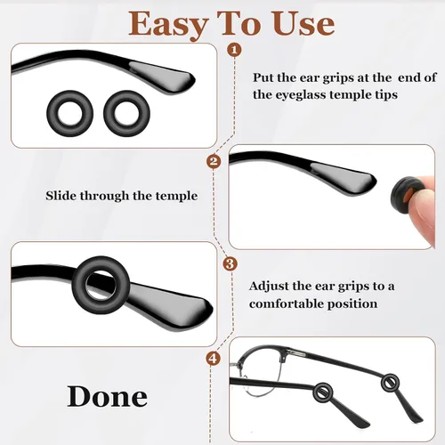 Miniatura 5 de SMARTTOP 20 pares de agarraderas para las orejas, ganchos para las orejas, cómodos y antideslizantes, para niños y adultos, lentes de sol, lentes