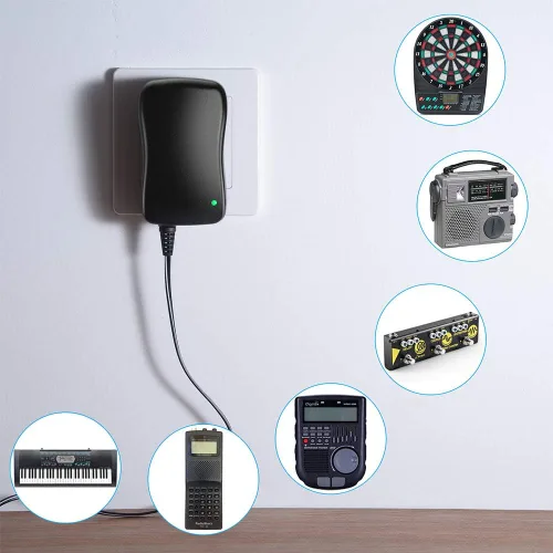 Miniatura 3 de SoulBay Fuente de alimentación universal AC a DC 3V 4.5V 5V 6V 7.5V 9V 12V Adaptador de corriente multivoltaje con 8 enchufes para centro negativo