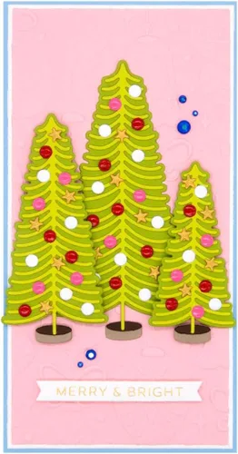 Miniatura 2 de Spellbinders S5-585 - Brocha para botellas con diseño de árboles de la colección clásica de Navidad