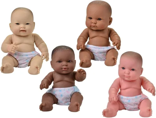 Constructive Playthings Muñecas de bebé multiculturales abrazables de 10 pulgadas, juguetes multiétnicos de aprendizaje socio-emocional para niños,