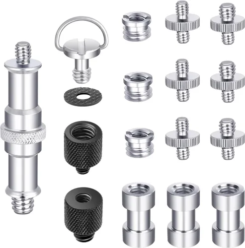 Miniatura 10 de NEEWER ST23 - Paquete de 3 adaptadores de rosca estándar de 1/4 a 3/8 pulgadas, adaptador de rosca para soporte de luz de estudio, adaptador
