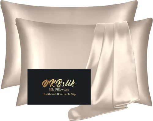 Miniatura 9 de Funda de almohada de seda para cabello y piel, fundas de almohada de seda de morera tamaño estándar, anti-acné, refrescante para dormir, seda Rosa
