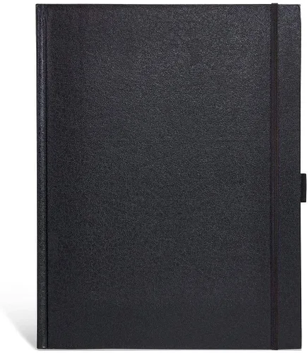 Miniatura 5 de KINGART Cuaderno de bocetos de tapa dura negra de 8.5 x 11 pulgadas, encuadernado perfecto, para medios húmedos y secos, 160 páginas, 80 hojas
