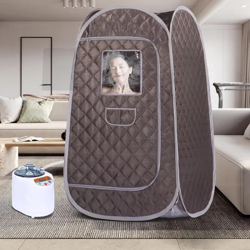 Miniatura 7 de Smartmak Sauna de vapor portátil, spa personal de cuerpo completo, tienda de campaña de sauna plegable con generador de vapor grande de 3L y 1000 W