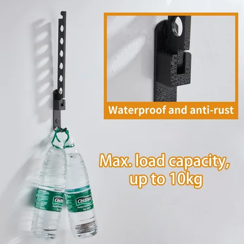 Miniatura 4 de JOOM Percha retráctil plegable para colgar en la pared, organizador de almacenamiento de ropa, colgador de ropa para lavandería, perchero resistente