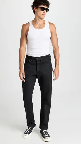 Miniatura 5 de Naked & Famous True Guy - Jeans de orillo negro liso para hombre