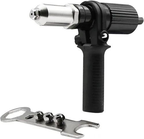 Kit adaptador de pistola remachadora inalámbrica con 4 pernos de boquilla a juego diferentes, llave para taladro inalámbrico, accesorios de trabajo