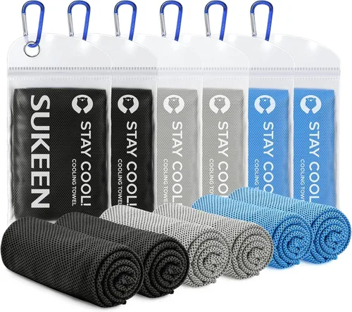 Miniatura 13 de Sukeen Paquete de 8 toallas de enfriamiento (40 x 12 pulgadas), envolturas refrescantes para el cuello, toalla de hielo para climas cálidos, toalla