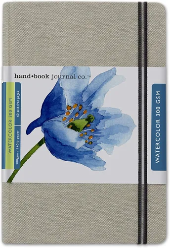 Handbook Journal Co. - Cuaderno de bocetos de acuarela para artistas, retrato grande de 8.25 x 5.5 pulgadas, 140 libras/300 GSM, tapa dura con