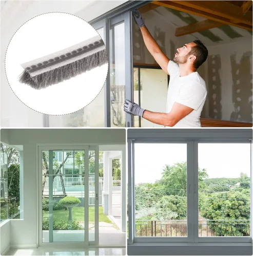 Miniatura 3 de METALLIXITY Burlete de cepillo (1/4 x 1/4 x 16.4 pies), ranura para tarjetas, tira elástica para cepillo para puerta, ventana, armario