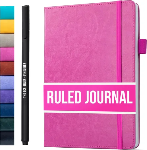 Miniatura 20 de Cuaderno rayado para escribir, 200 páginas, papel grueso de 4.23 oz/m² con notas adhesivas, lazo para bolígrafo, banda elástica, tapa dura de cuero